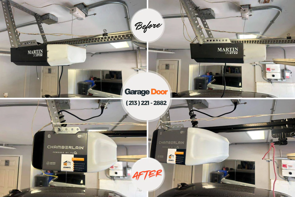 Before and after: garage door opener repair Sharon, TN